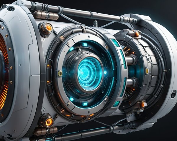 Futuristic High-Tech Cylindrical Device Description