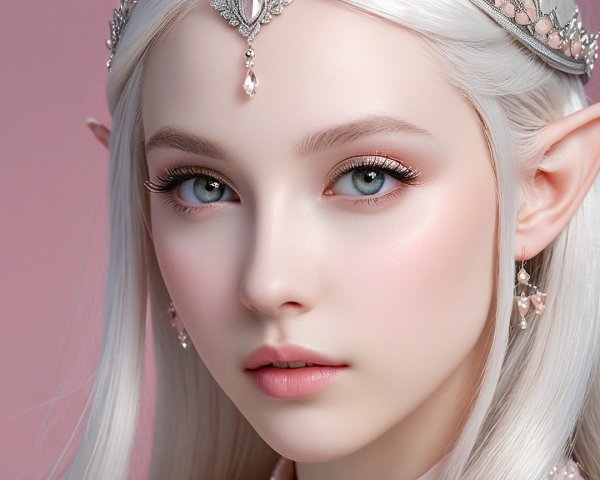 Close-Up Portrait of a Young Fantasy Character