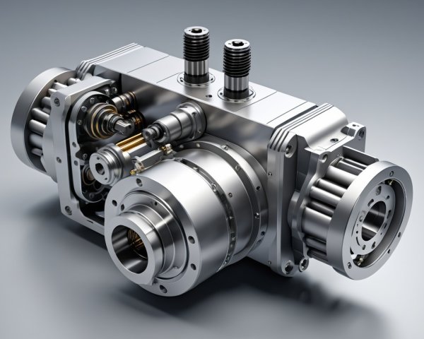 High-Precision Mechanical Component with Gears and Valves