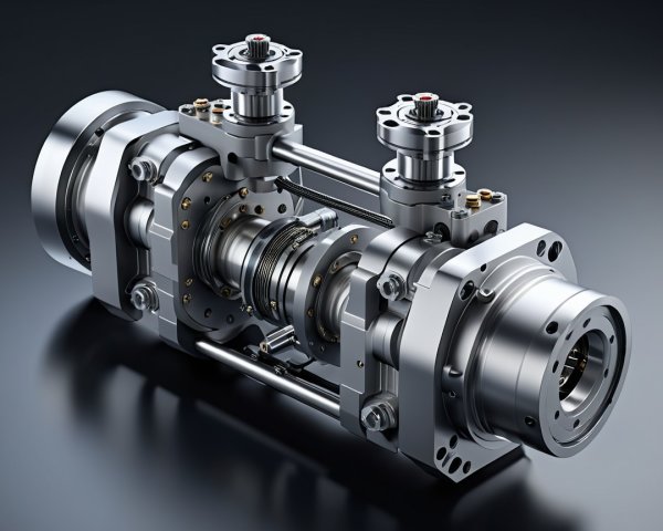 Detailed Metallic Assembly of Gears and Valves