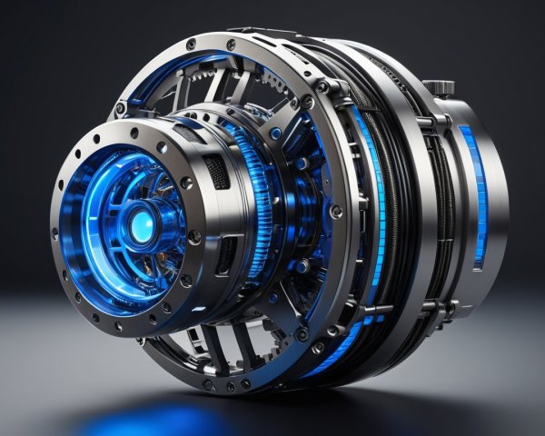 Futuristic High-Tech Device with Sleek Metallic Design