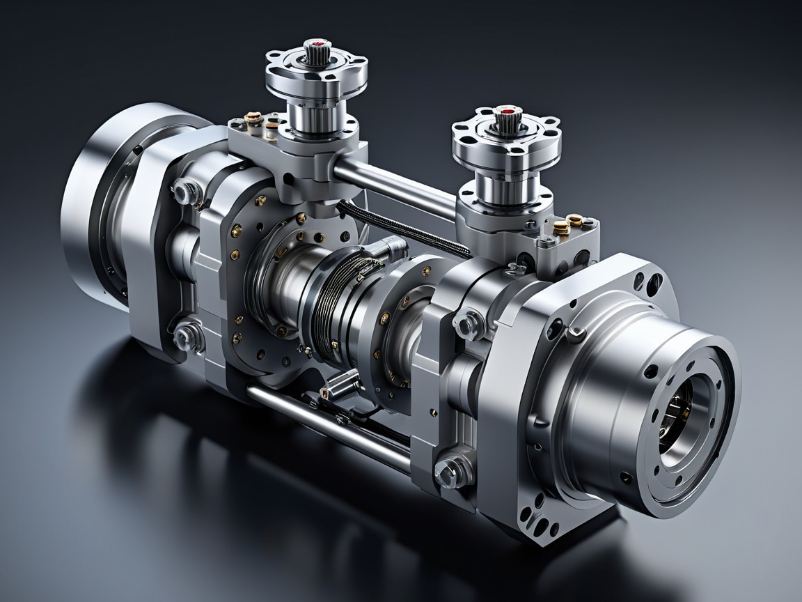Detailed Metallic Assembly of Gears and Valves