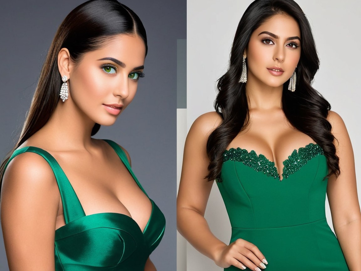 Elegant Women in Green Dresses with Glamorous Style