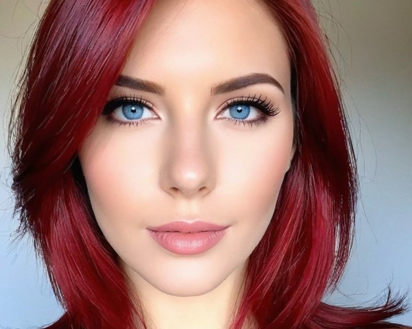 Close-Up Portrait of a Young Woman with Red Hair