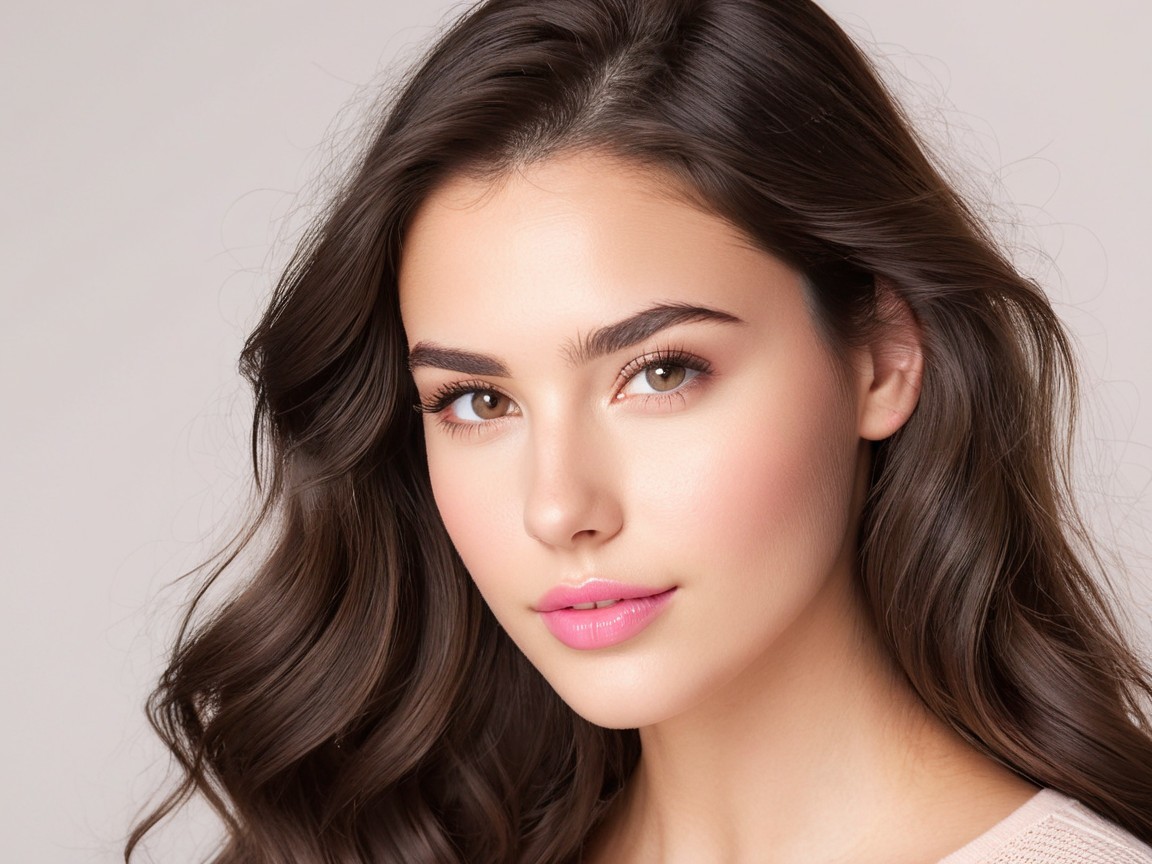 Close-up Portrait of a Young Woman with Radiant Features