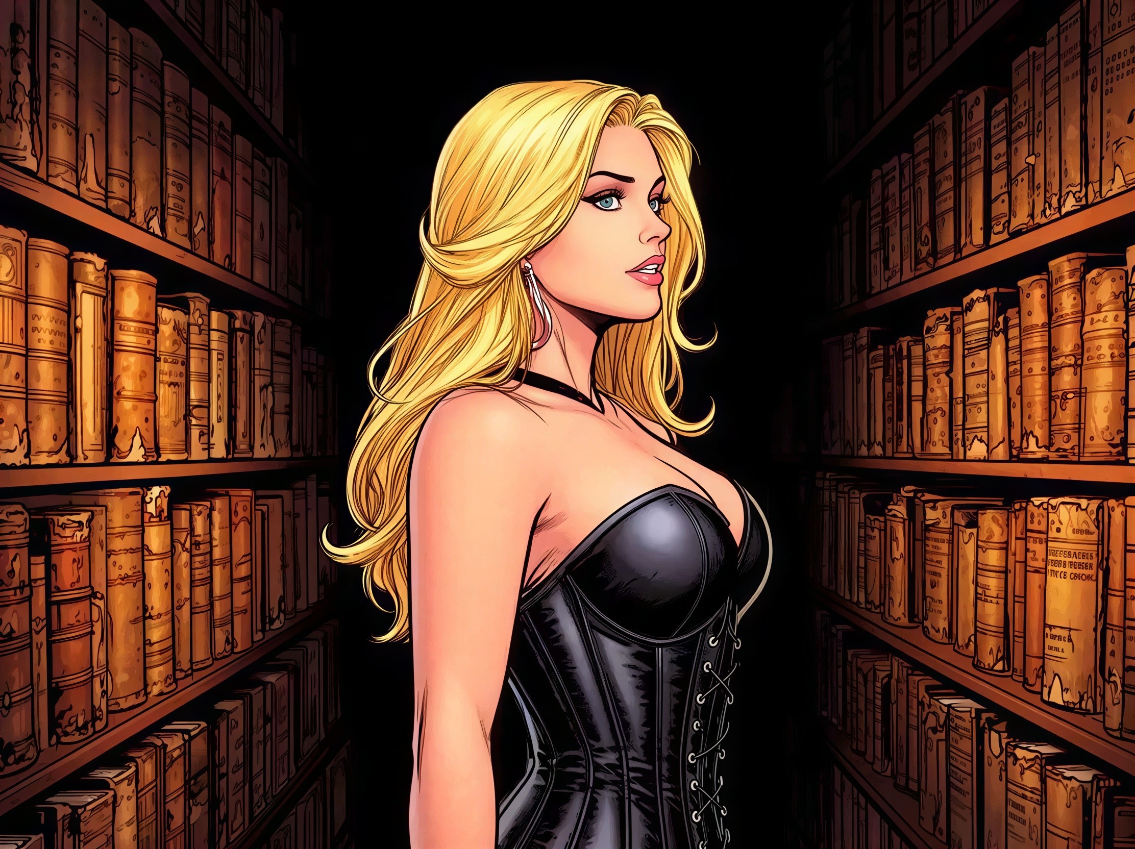 Hyper-realistic comic book style artwork of a woman