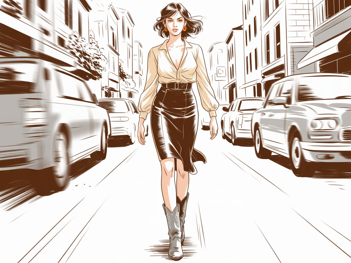 Confident Woman in Urban Setting with Stylish Fashion