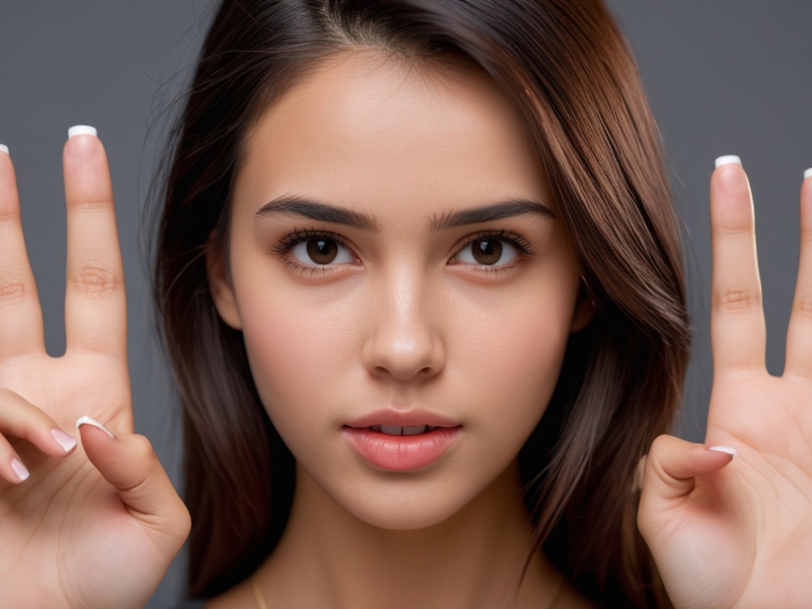 Close-Up Portrait of a Young Woman with Brown Hair