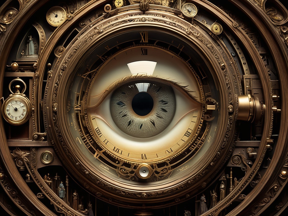 Steampunk Clockwork Mechanism with Intricate Eye Design