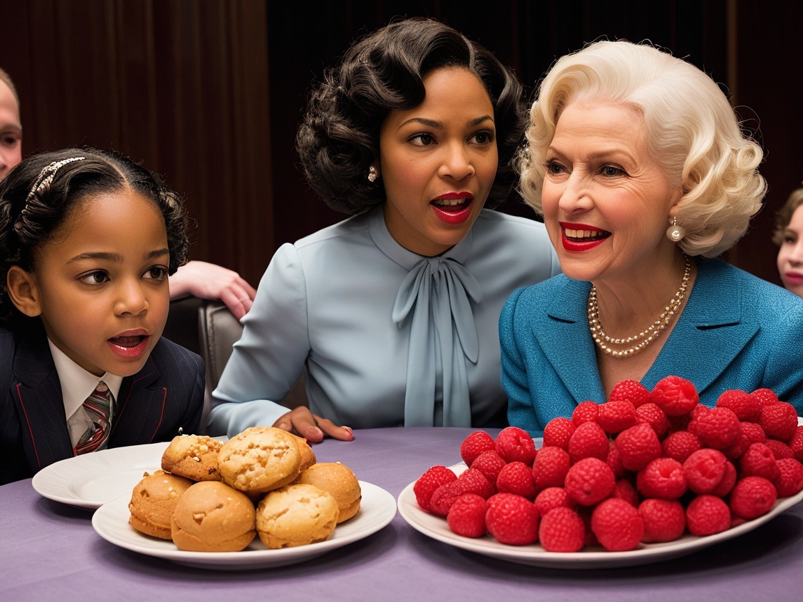 Gathering Around a Dessert Table with Diverse Guests