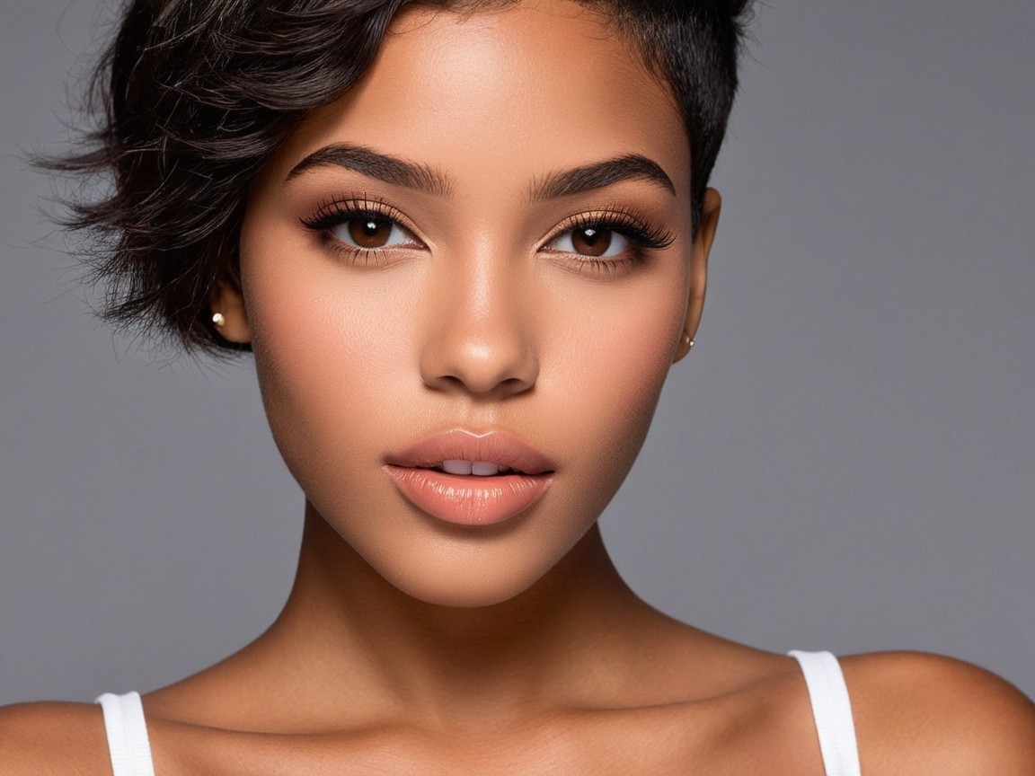 Youthful Individual with Stylish Hair and Radiant Skin