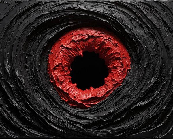 Circular Composition with Black and Red Colors
