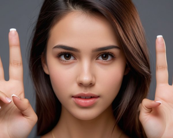 Close-Up Portrait of a Young Woman with Brown Hair