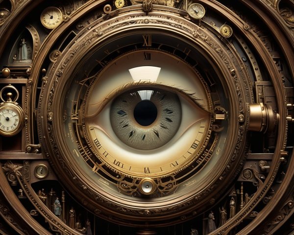 Steampunk Clockwork Mechanism with Intricate Eye Design