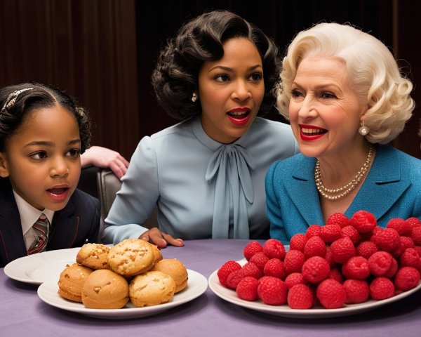 Gathering Around a Dessert Table with Diverse Guests
