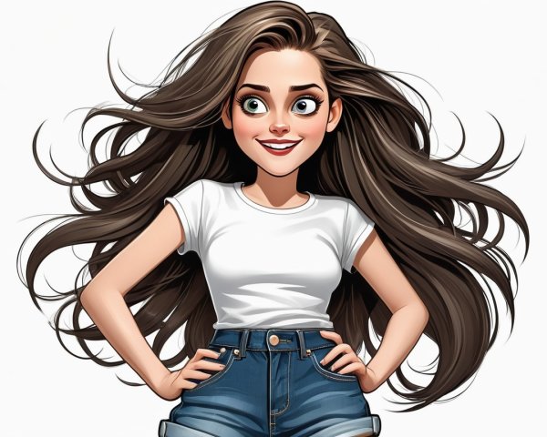 Cheerful young woman in casual summer attire