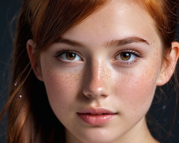 Close-up Portrait of a Young Person with Freckles