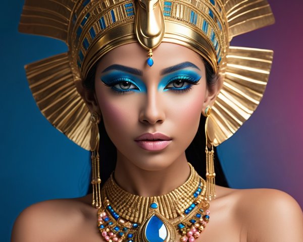 Elegant Portrait of Woman in Egyptian-Inspired Attire