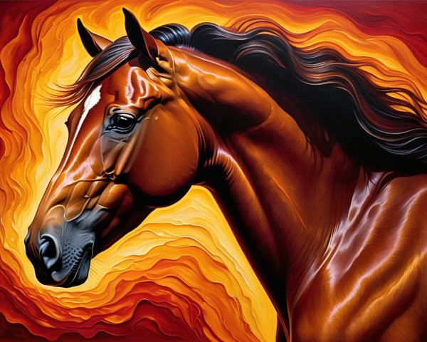 Close-Up of a Vividly Colored Horse's Head