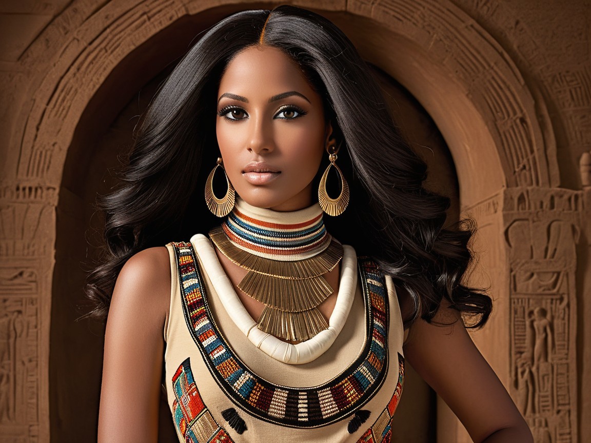 Elegant Woman in Traditional Ancient Egyptian Attire