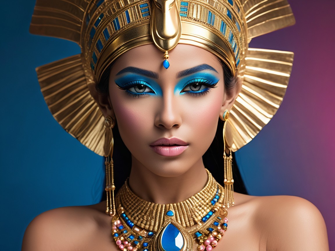 Elegant Portrait of Woman in Egyptian-Inspired Attire