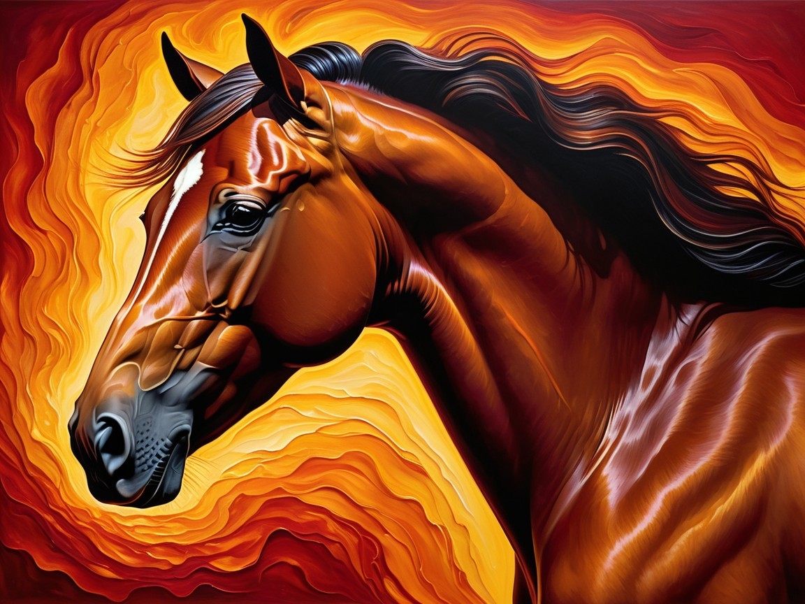 Close-Up of a Vividly Colored Horse's Head