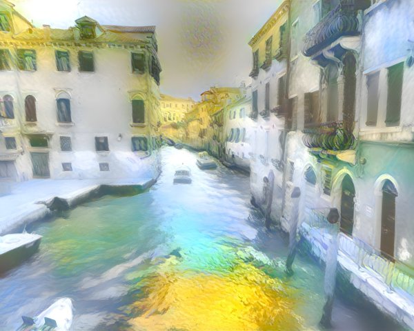 Venetian Canal Scene with Reflections and Architecture