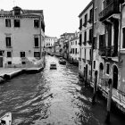 Venetian Canal Scene with Reflections and Architecture