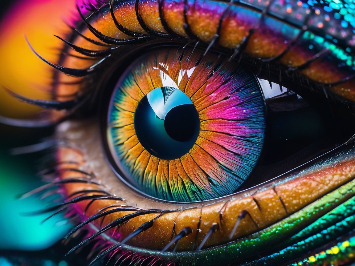 Close-Up of a Vividly Colored Eye Iris