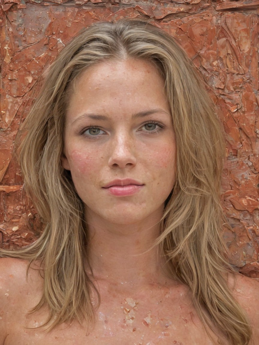 Young Woman with Natural Beauty Against Earthy Background