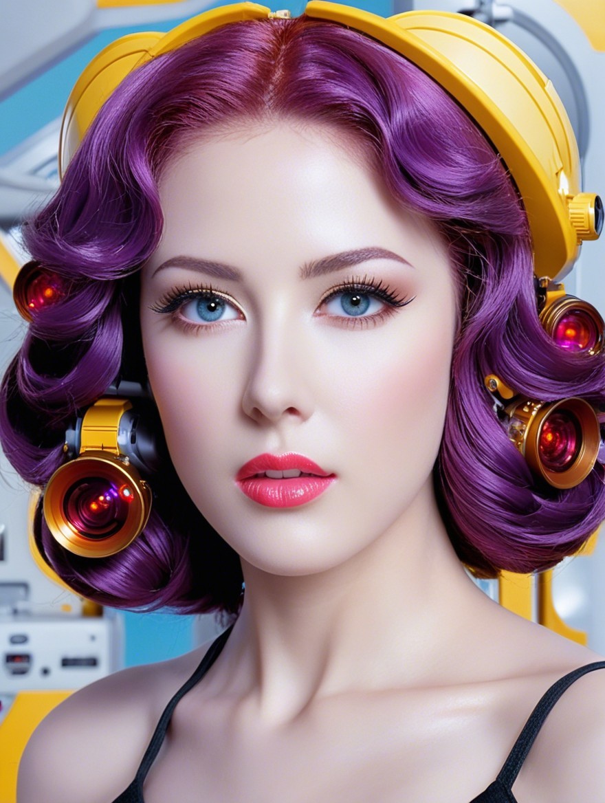 Vibrant Portrait of a Futuristic Beauty