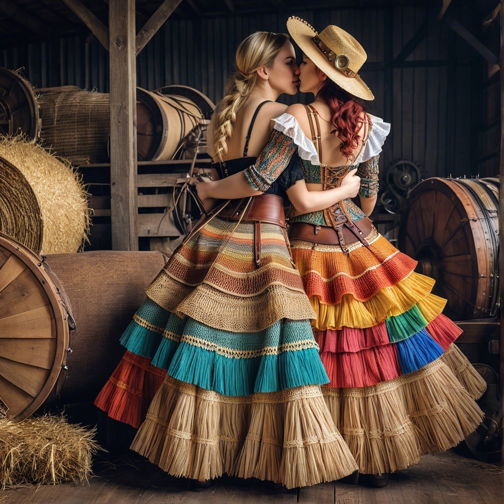 Vibrant Traditional Dresses in Rustic Setting