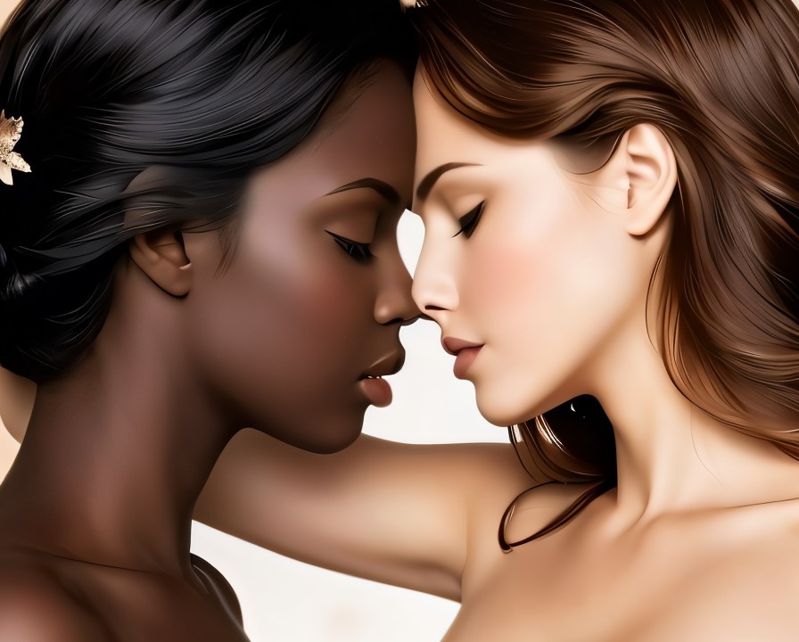Portrait of Two Women Highlighting Serene Connection
