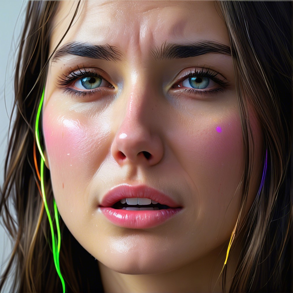 Close-Up Portrait of a Young Woman with Earphones