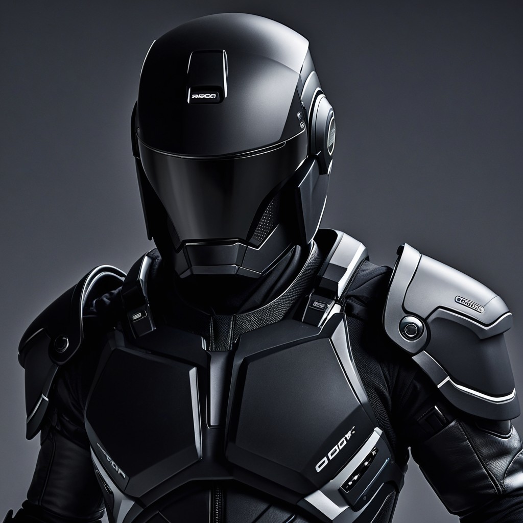 Futuristic Armored Figure with High-Tech Design