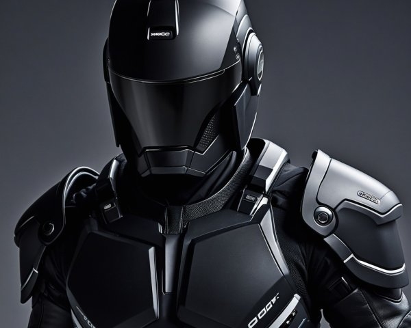 Futuristic Armored Figure with High-Tech Design