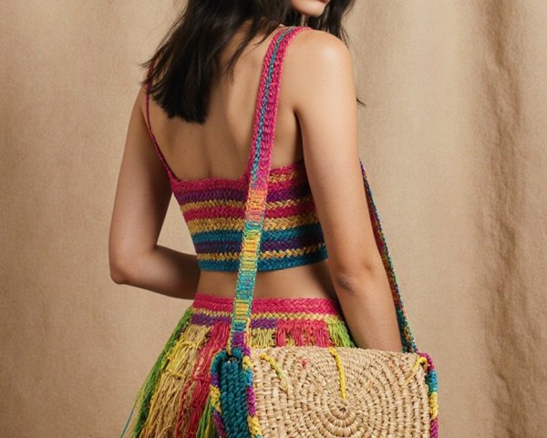 Vibrant Handcrafted Outfit with Colorful Accessories