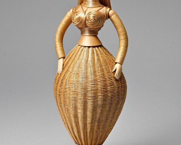 Handcrafted Stylized Woman Figure with Natural Textures