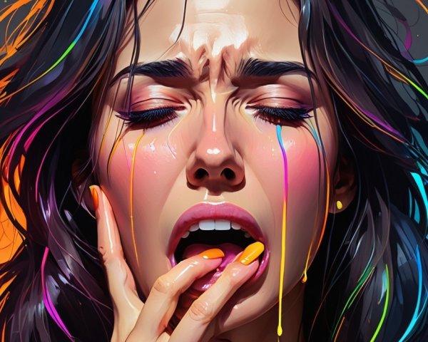 Emotionally Charged Portrait of a Woman in Distress