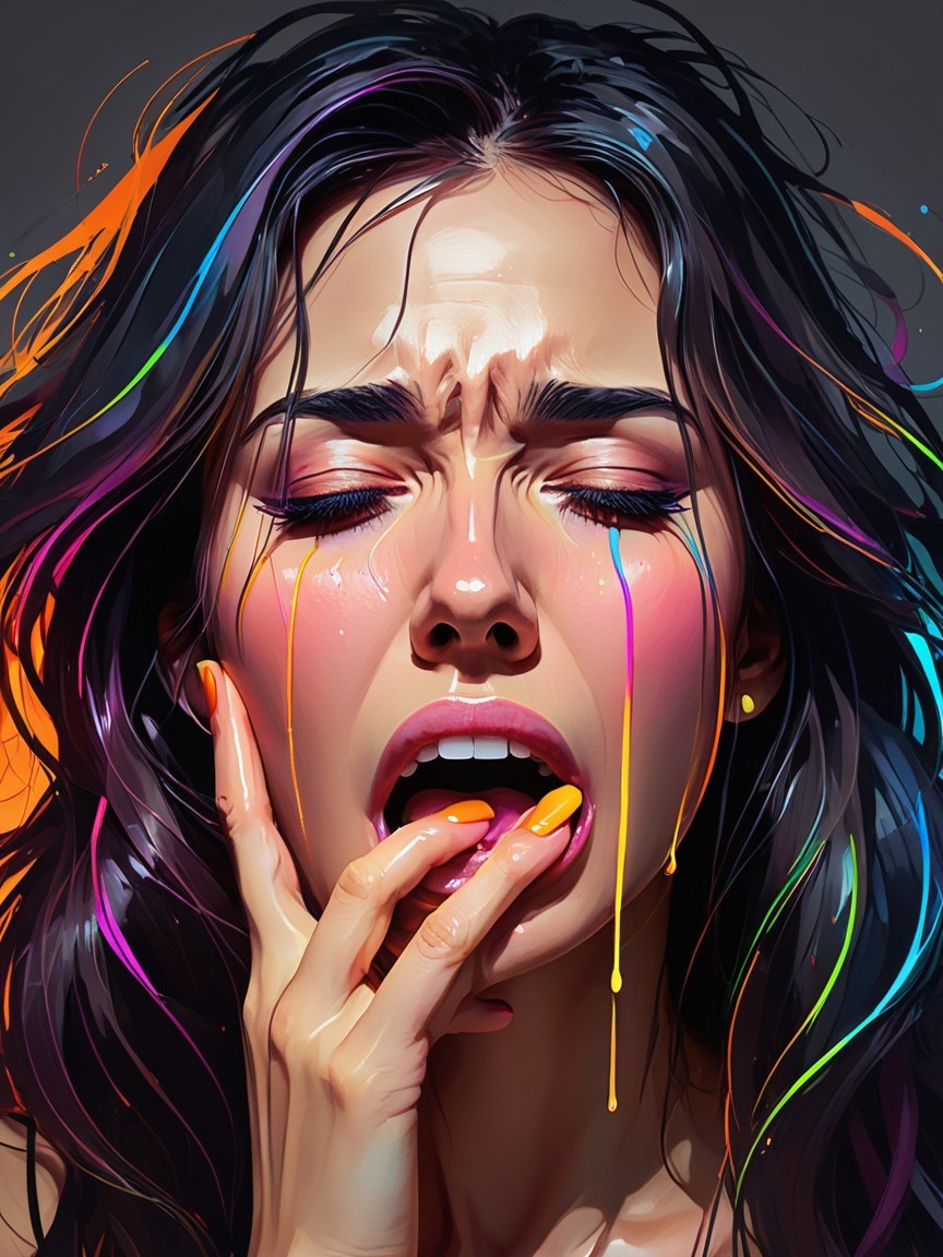 Emotionally Charged Portrait of a Woman in Distress