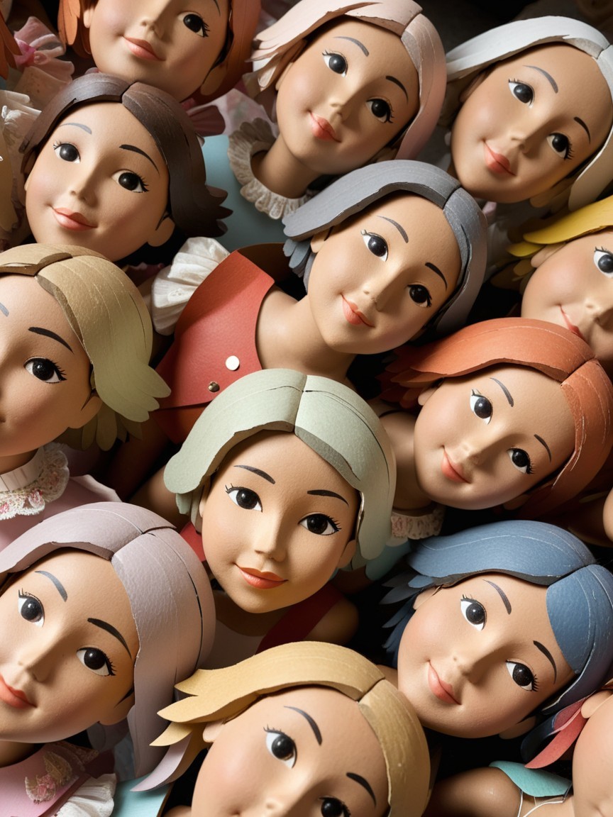 Colorful Dolls with Diverse Hairstyles and Outfits