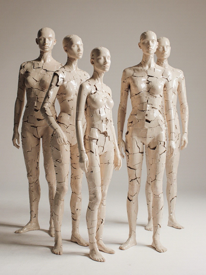 Fractured Mannequins with Unique Crack Patterns