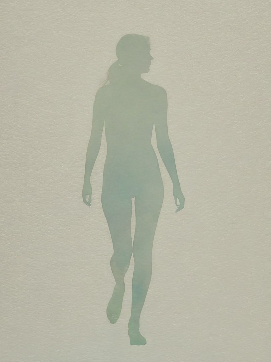 Ethereal Silhouette in Blue and Green Gradient