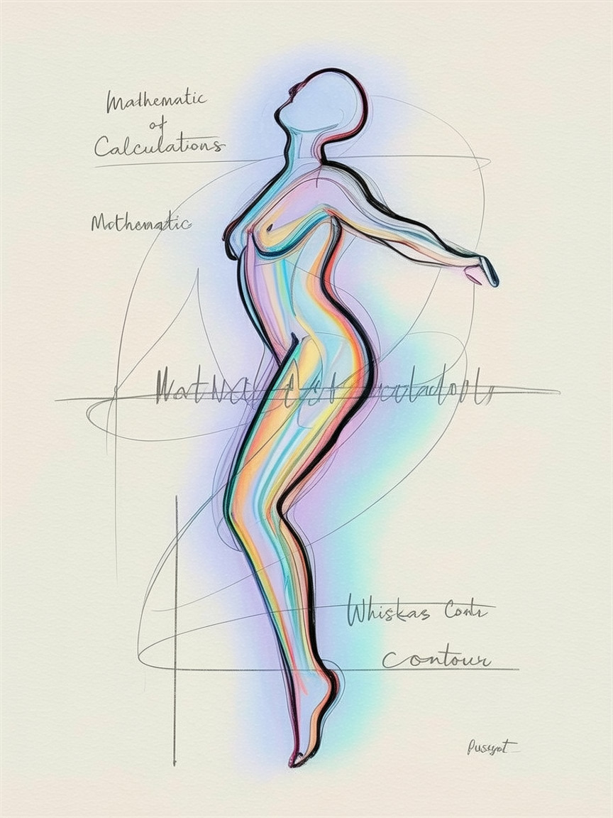 Stylized Figure Blending Art and Mathematics