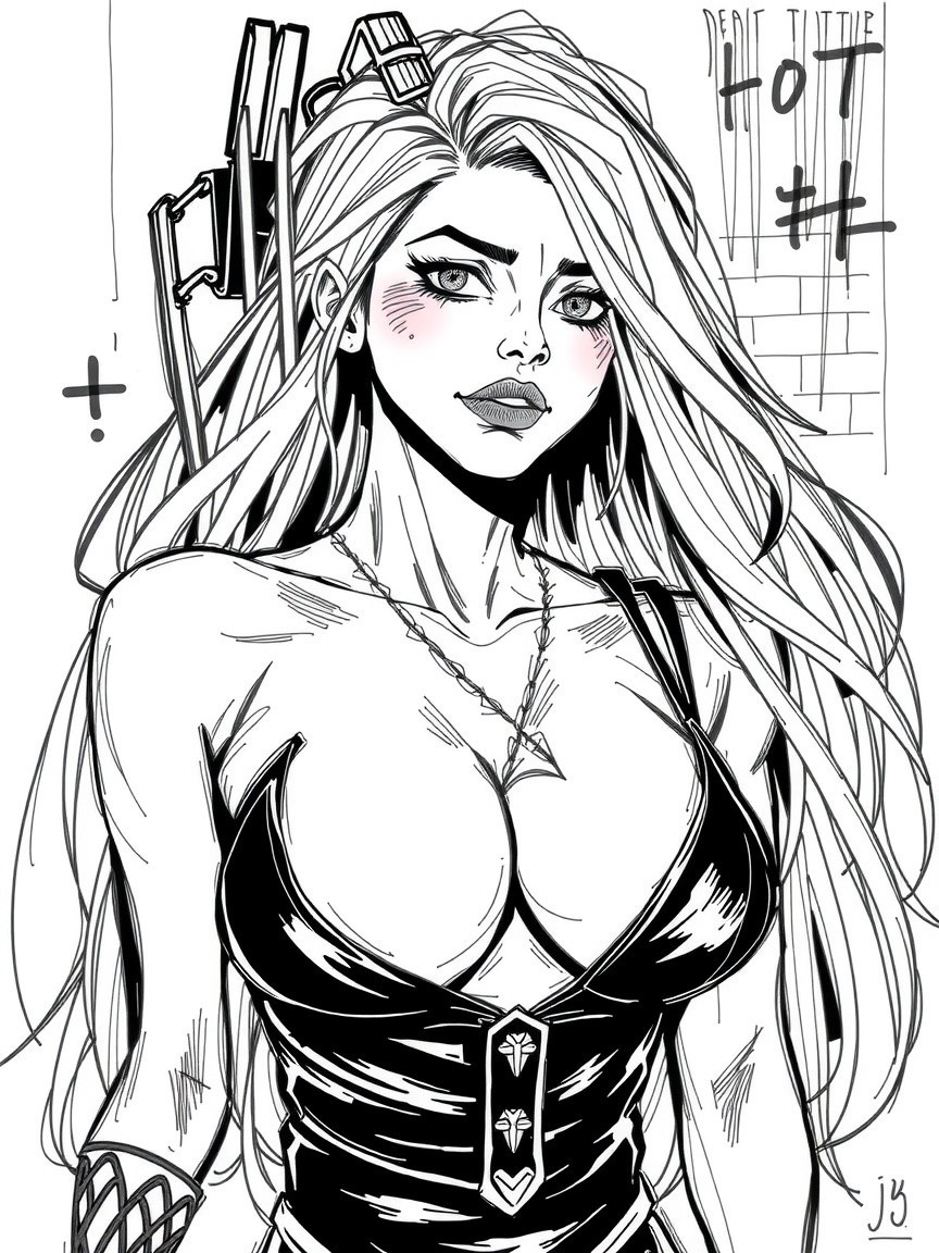 Confident Female Character in Comic Book Style Art