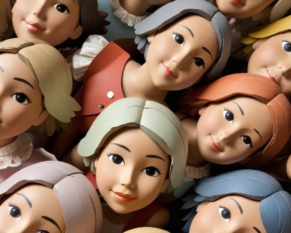 Colorful Dolls with Diverse Hairstyles and Outfits