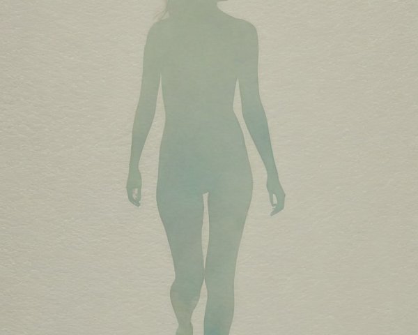 Ethereal Silhouette in Blue and Green Gradient