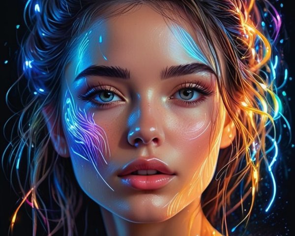 Portrait of a Young Woman with Luminous Features