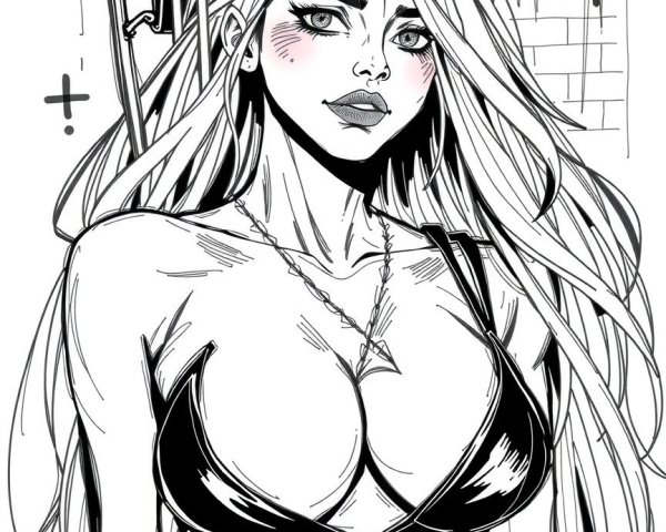 Confident Female Character in Comic Book Style Art