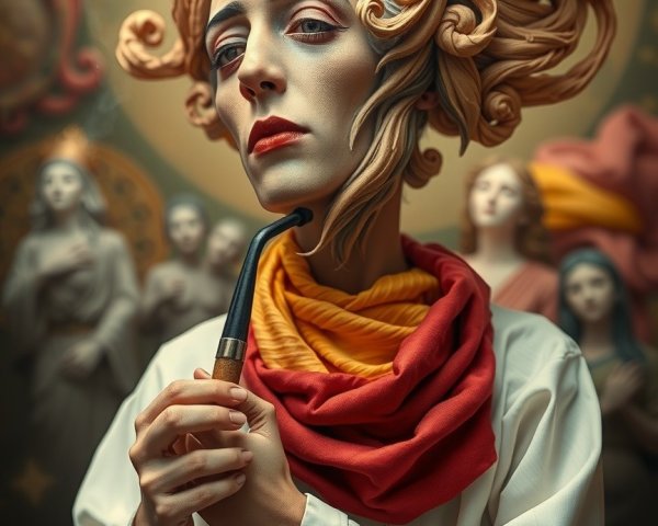 Intricate Hair and Ethereal Sculptures in Art Scene